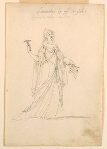 Rysunek, projekt kostiumu: Muzyka do baletu, ok. 1720 r. autorstwa Unknown artistUnknown artist