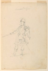 Rysunek, projekt kostiumu: Mistrz broni do baletu, ok. 1720 r. autorstwa Unknown artistUnknown artist