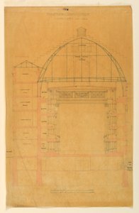 Rysunek przedstawiający przekrój teatru Ambigu Comique w Paryżu, ok. 1825-40 r. autorstwa Unknown artistUnknown artist