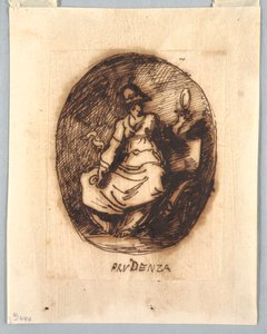 Rysunek, projekt dekoracyjny z Roztropnością w owalu, ok. 1780 r. autorstwa Unknown artistUnknown artist