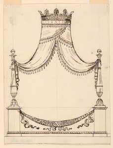 Rysunek przedstawiający łóżko, ok. 1800 r. autorstwa Unknown artistUnknown artist