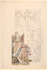 Rysunek, projekt sufitu, 1750-1800 autorstwa Unknown artistUnknown artist