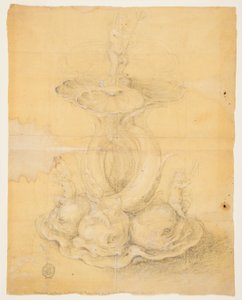 Rysunek, projekt elementu centralnego, 1630-60 autorstwa Unknown artistUnknown artist