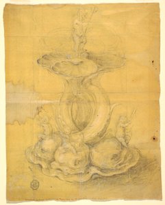 Rysunek, projekt elementu centralnego, 1630-60 autorstwa Unknown artistUnknown artist
