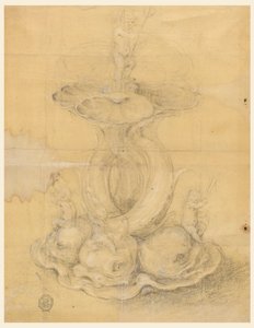 Rysunek, projekt elementu centralnego, 1630-60 autorstwa Unknown artistUnknown artist
