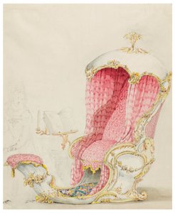 Rysunek, projekt szezlonga, ok. 1810 r. autorstwa Unknown artistUnknown artist