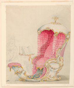 Rysunek, projekt szezlonga, ok. 1810 r. autorstwa Unknown artistUnknown artist