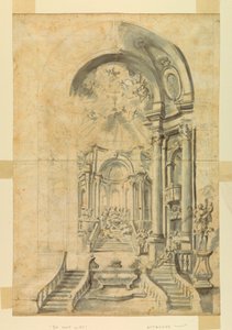 Rysunek przedstawiający oprawę święta kościelnego, ok. 1700 r. autorstwa Unknown artistUnknown artist