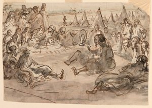 Rysunek, Żuawi w obozie St. Maur, 1859 r. autorstwa Unknown artistUnknown artist