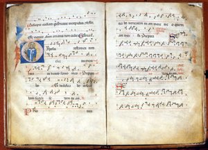 XIV-wieczny Mszał liturgii ambrozjańskiej. Archiwum kapituły św. Ambrożego w Mediolanie autorstwa Unknown artist
