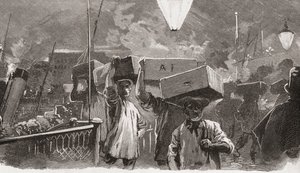 5 rano na targu rybnym Billingsgate, Londyn, Anglia w XIX wieku autorstwa Unknown artist