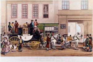 Pracowitość przed hotelem Star”” w Oksfordzie w 1831”” Grawerunek z XIX wieku. autorstwa Unknown artist
