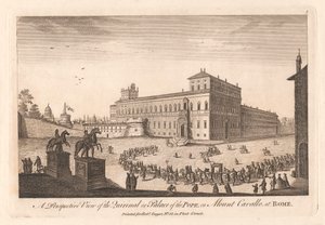 Widok perspektywiczny Kwirynału lub Pałacu Papieża na górze Cavalle w Rzymie autorstwa Unknown artist