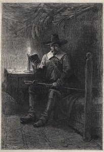 Szkocki purytanin - XIX-wieczna ilustracja do powieści historycznej „Purytanie Szkocji” (Stara śmiertelność) Waltera Scotta (1771-1832) autorstwa Unknown artist