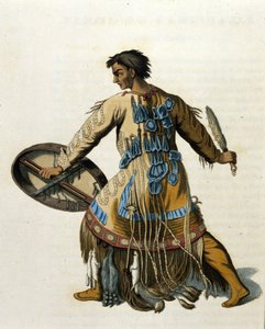 Syberyjski szaman. Grawerowanie z XIX wieku. autorstwa Unknown artist