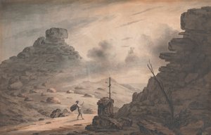 A View of the Valley of Stones, Devon, ze sceną w Burzy, akt 1 autorstwa Unknown artist