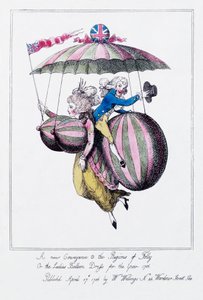 „Nowy środek transportu w rejonach szaleństwa, czyli damski balonowy strój na rok 1786” autorstwa Unknown artist