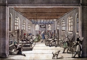Drukarnia na początku XVIII wieku. autorstwa Unknown artist