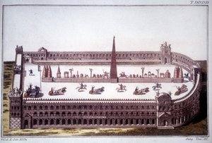 Wyścig czołgów w Cirque Maxime (Circo Massimo). autorstwa Unknown artist