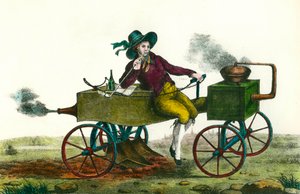 Rolnictwo: scena orki maszyną parową w 1834 r. Anonimowy rycina z 1834 r. Zbiory prywatne autorstwa Unknown artist