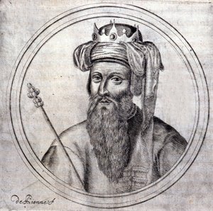 Amedeusz VIII (1383-1451), hrabia ówczesny książę Sabaudii, ostatni antypapież pod imieniem Feliks V. Grawer w „”Historii genealogicznej królewskiego domu Sabaudii” Samuela Guichenou, Lyon 1660. autorstwa Unknown artist