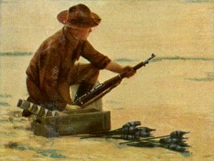 Amerykański piechur z granatami karabinowymi autorstwa Unknown artist