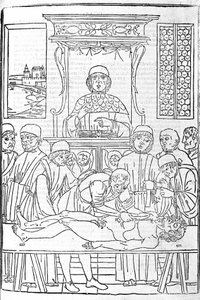 Rozcięcie anatomiczne. Grawerowanie z traktatu o medycynie autorstwa Gerolamo Cardano (Cardanus Hieronymus), Florencja autorstwa Unknown artist