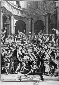 André Vésale (1514-1564), twórca nowoczesnej anatomii, nauczyciel anatomii i chirurgii (po łacinie: Andrea Vesalius, po holendersku: Andries Van Wesel). autorstwa Unknown artist
