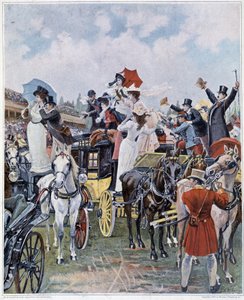 Na wyścigach: przybycie faworyta autorstwa Unknown artist