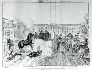Atak na cara Aleksandra II (1818 - 1881) w 1881 roku. autorstwa Unknown artist