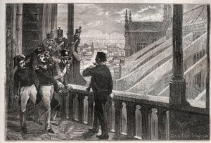 Ataki na Ludwika Filipa I - Spisek Wież Notre-Dame (Spisek) 4 stycznia autorstwa Unknown artist