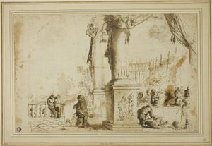 Scena bankietowa na tarasie autorstwa Unknown artist