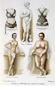 Piękno i deformacja kobiecego ciała (chudość i otyłość); Pasy Juno - w filmie „Kobieta, lekarz domowy”” autorstwa Unknown artist