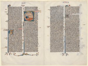Bifolium z Biblii: początkowe E[t factum est] z Ezechiela autorstwa Unknown artist