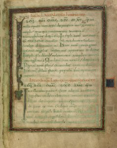 Bifolium z ewangelicznego lekcjonarza (strony 5 i 12) autorstwa Unknown artist