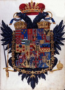 Blazon Cesarstwa Austro-Węgierskiego (Austria Węgry). 19 wiek autorstwa Unknown artist