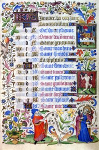 Księga godzin z XV wieku. Miesiąc styczeń. Mediolan, Biblioteca Trivulziana. autorstwa Unknown artist