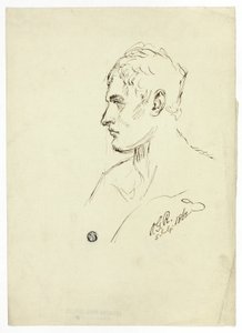 Popiersie młodego mężczyzny w profilu autorstwa Unknown artist
