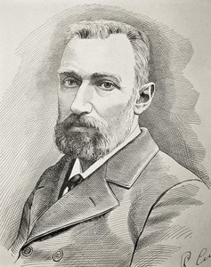 CURIE, Pierre (1859-1906). Francuski fizyk. Portret z 1898 roku. Rycina. autorstwa Unknown artist