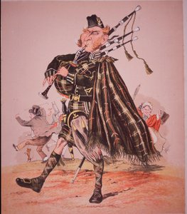 Karykatura góralskiego dudziarza autorstwa Unknown artist