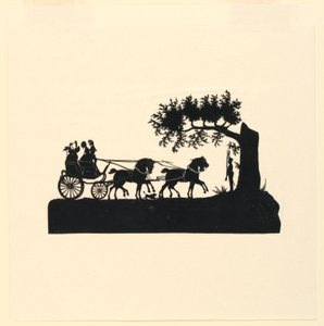 Powóz i konie w sylwetce autorstwa Unknown artist