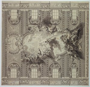 Sufit kościoła Gesù, Rzym, Włochy autorstwa Unknown artist