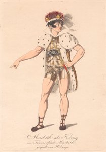 Personagens de uma produção alemã de Macbeth (uma das seis gravuras)polonês autorstwa Unknown artist