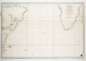 Mapa Oceanu Atlantyckiego na południe od równika autorstwa Unknown artist