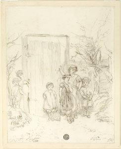 Dzieci przy drzwiach autorstwa Unknown artist