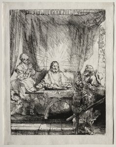 Chrystus w Emaus: Większa płyta autorstwa Unknown artist