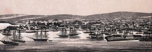 Christiania, Dania: widok na miasto (widok ogólny). w „” Świat ilustruje 168 odsłon”” Niedatowany (koniec XIX wieku) autorstwa Unknown artist