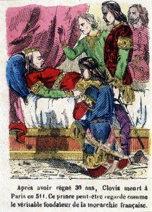 Clovis na łożu śmierci w 511. autorstwa Unknown artist
