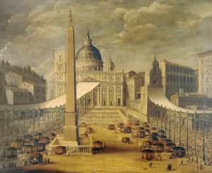 Procesja Bożego Ciała na Placu św. Piotra za papieża Innocentego X, ok. 1646, nieznany artysta, olej, płótno autorstwa Unknown artist