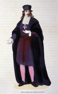 Kostium Wielkiego Mistrza Zakonu Maltańskiego. rycina z początku XIX wieku autorstwa Unknown artist